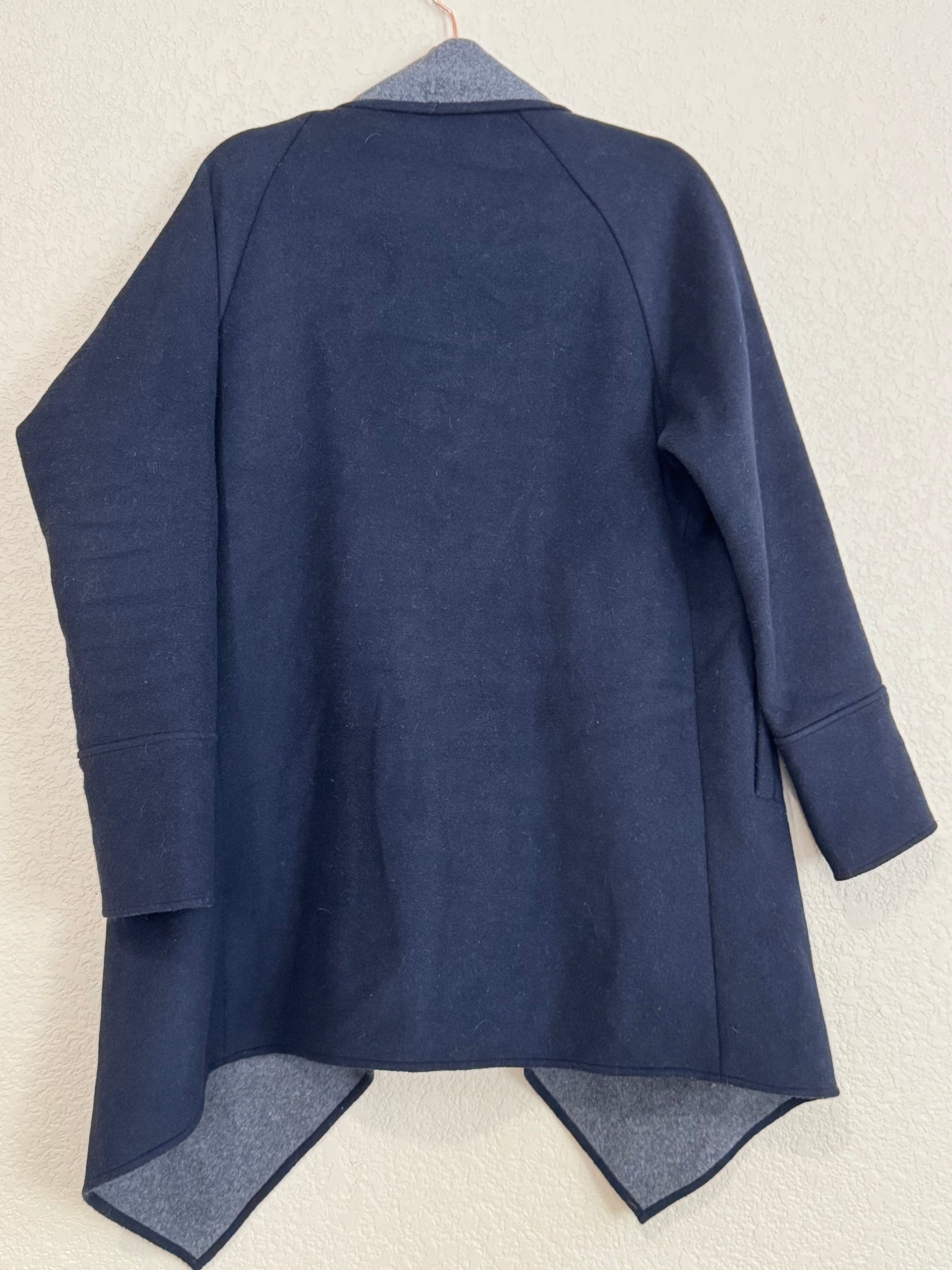 Michael Kors Double Face Wool Blend Drape Front Coat - sz M