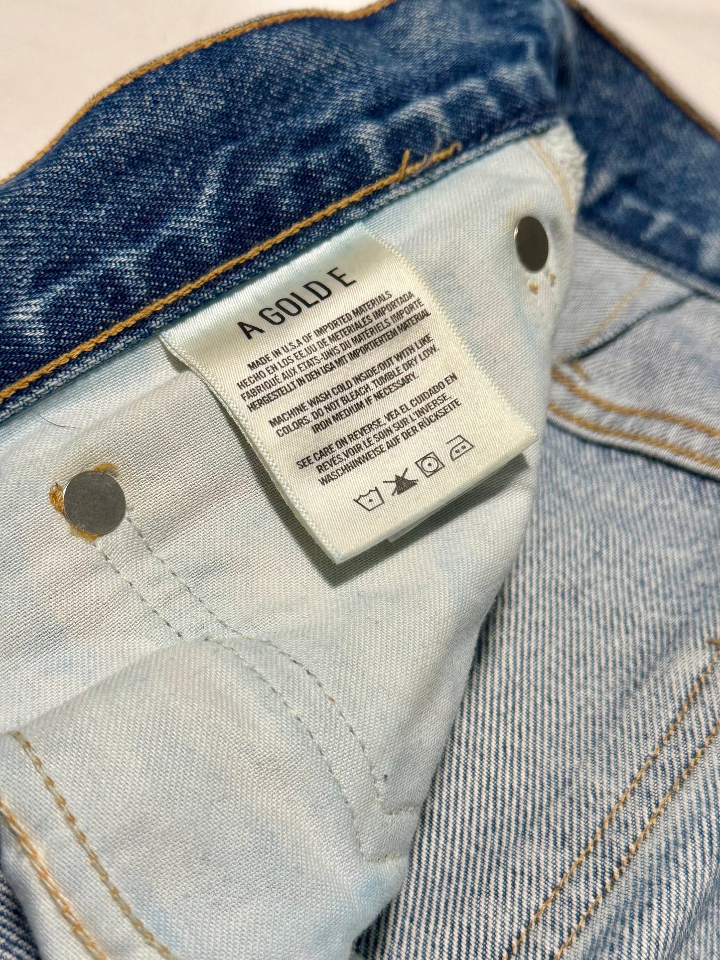 AGOLDE 90’s distressed mid-rise straight leg jean - sz 28