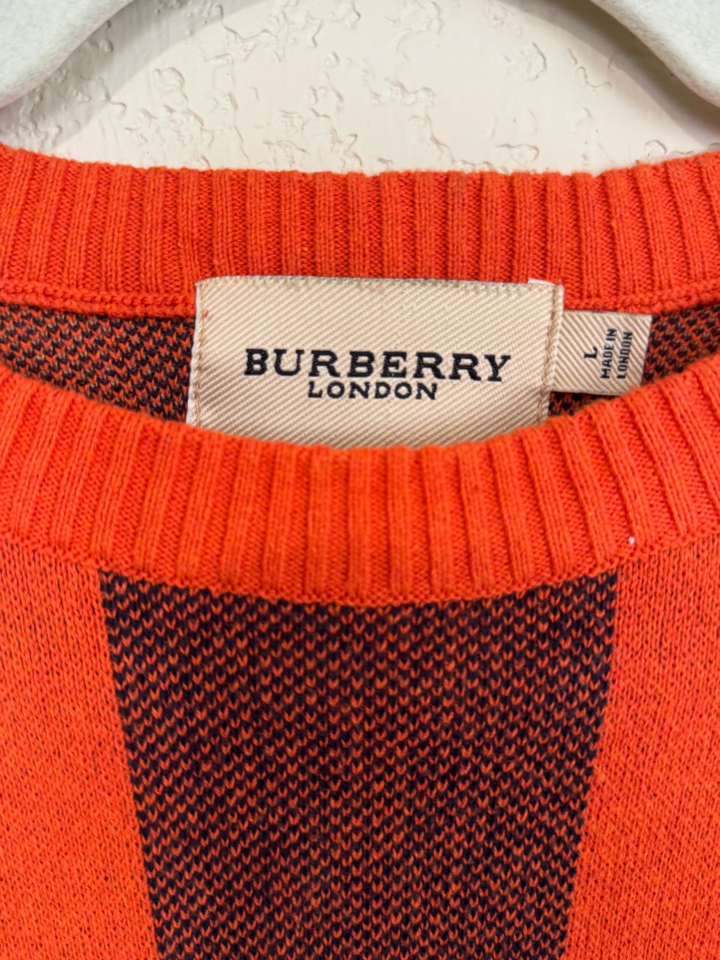 Vintage Burberry Crewneck Cotton Sweater - sz L