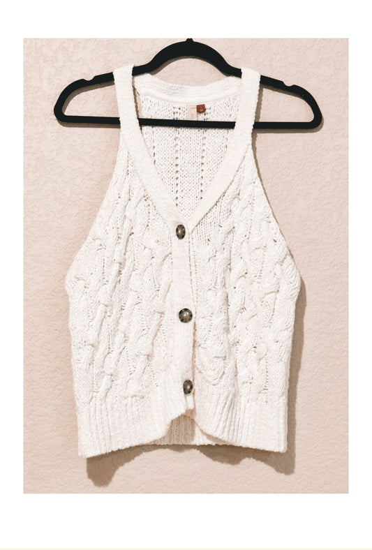Anthropologie Pilcro Cable Knit Sweater Tank - sz LG