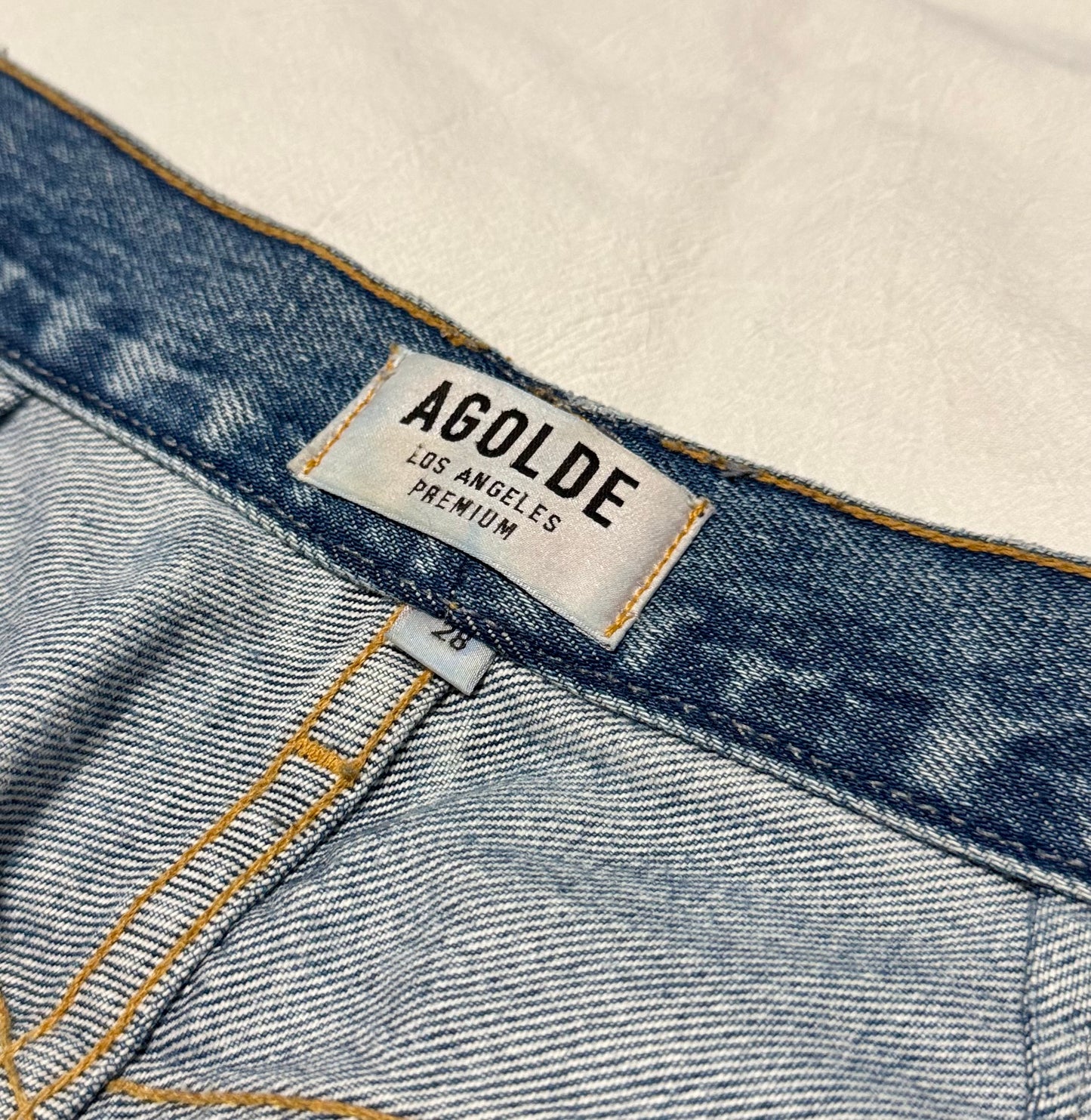 AGOLDE 90’s distressed mid-rise straight leg jean - sz 28