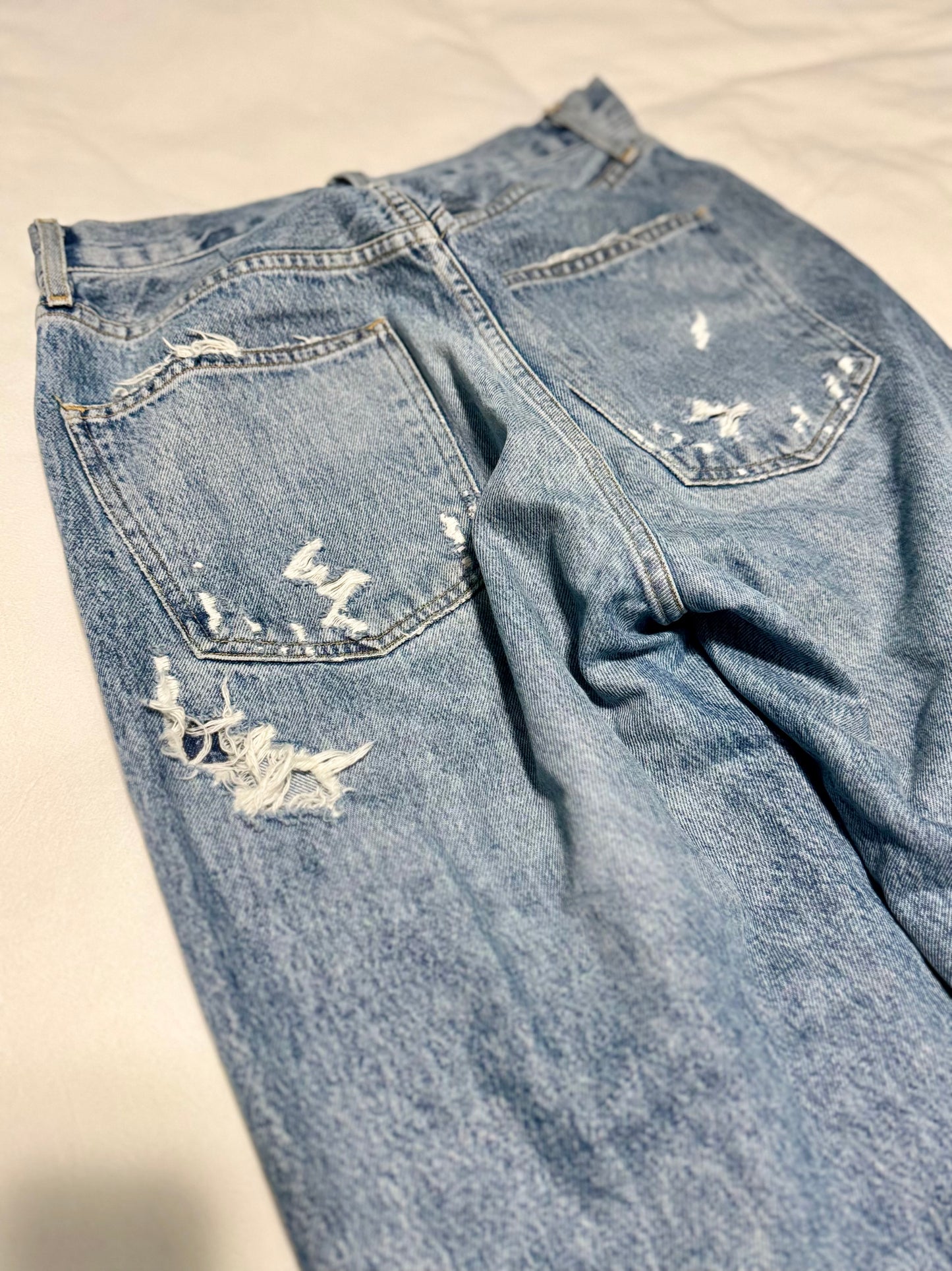 AGOLDE 90’s distressed mid-rise straight leg jean - sz 28