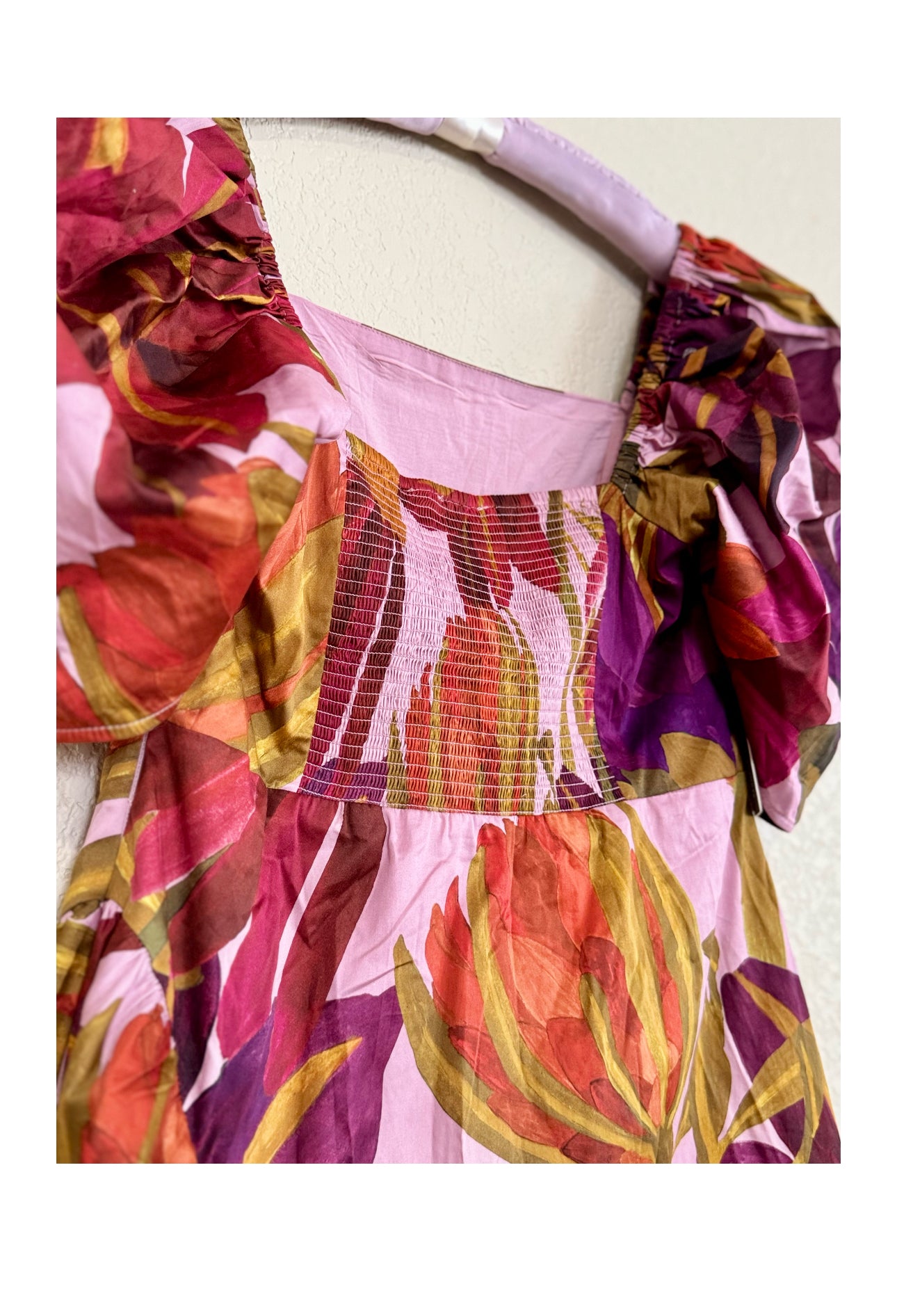 Farm Rio Puff-Sleeve Square-Neck Slim
Mini Dress (NWT)