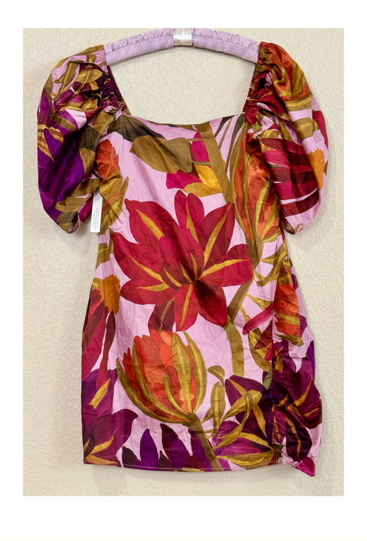 Farm Rio Puff-Sleeve Square-Neck Slim
Mini Dress (NWT)