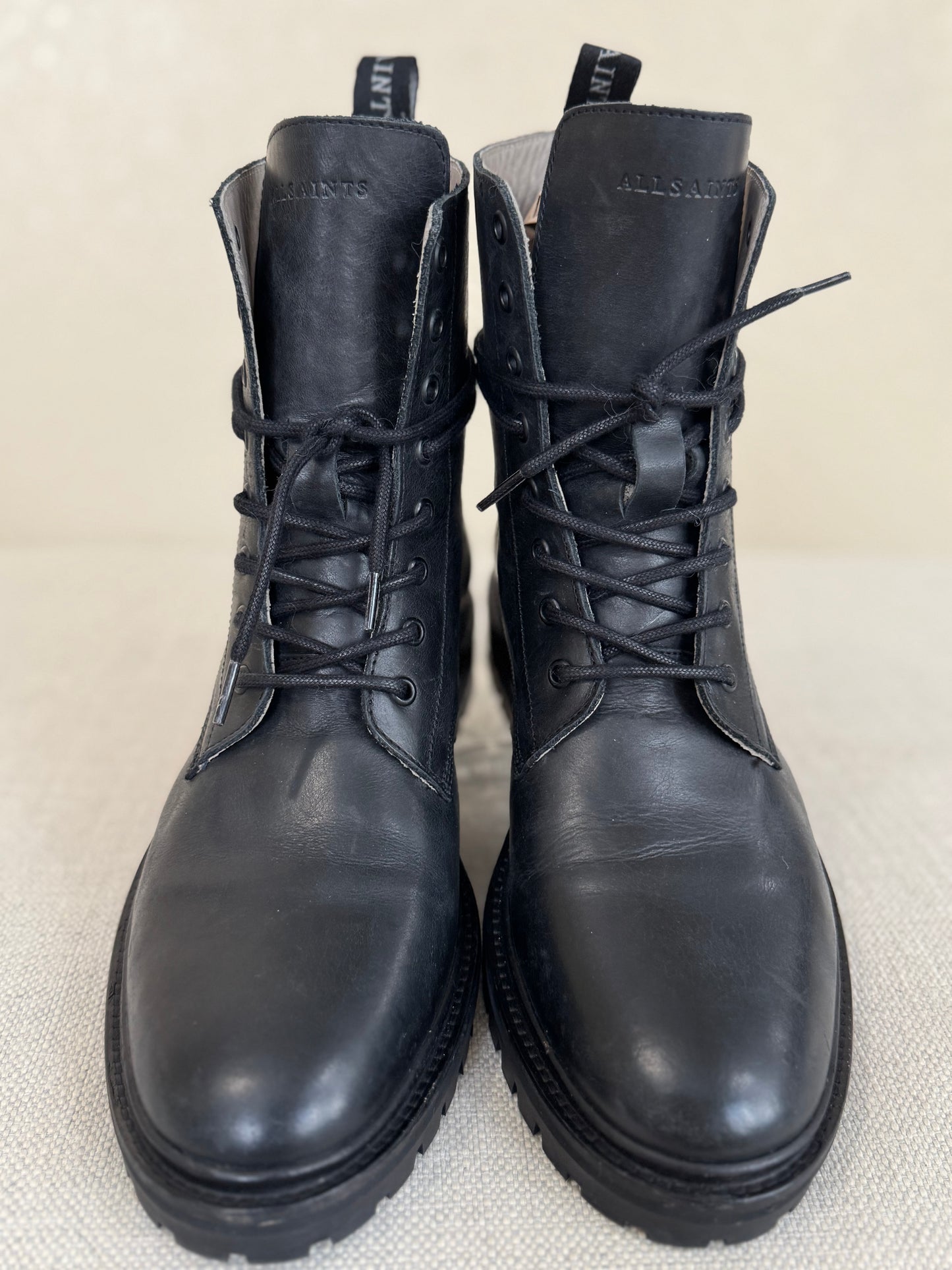 AllSaints Unisex Tobias Leather Combat Boots - sz 40 (W9.5/M7) (NWOT)