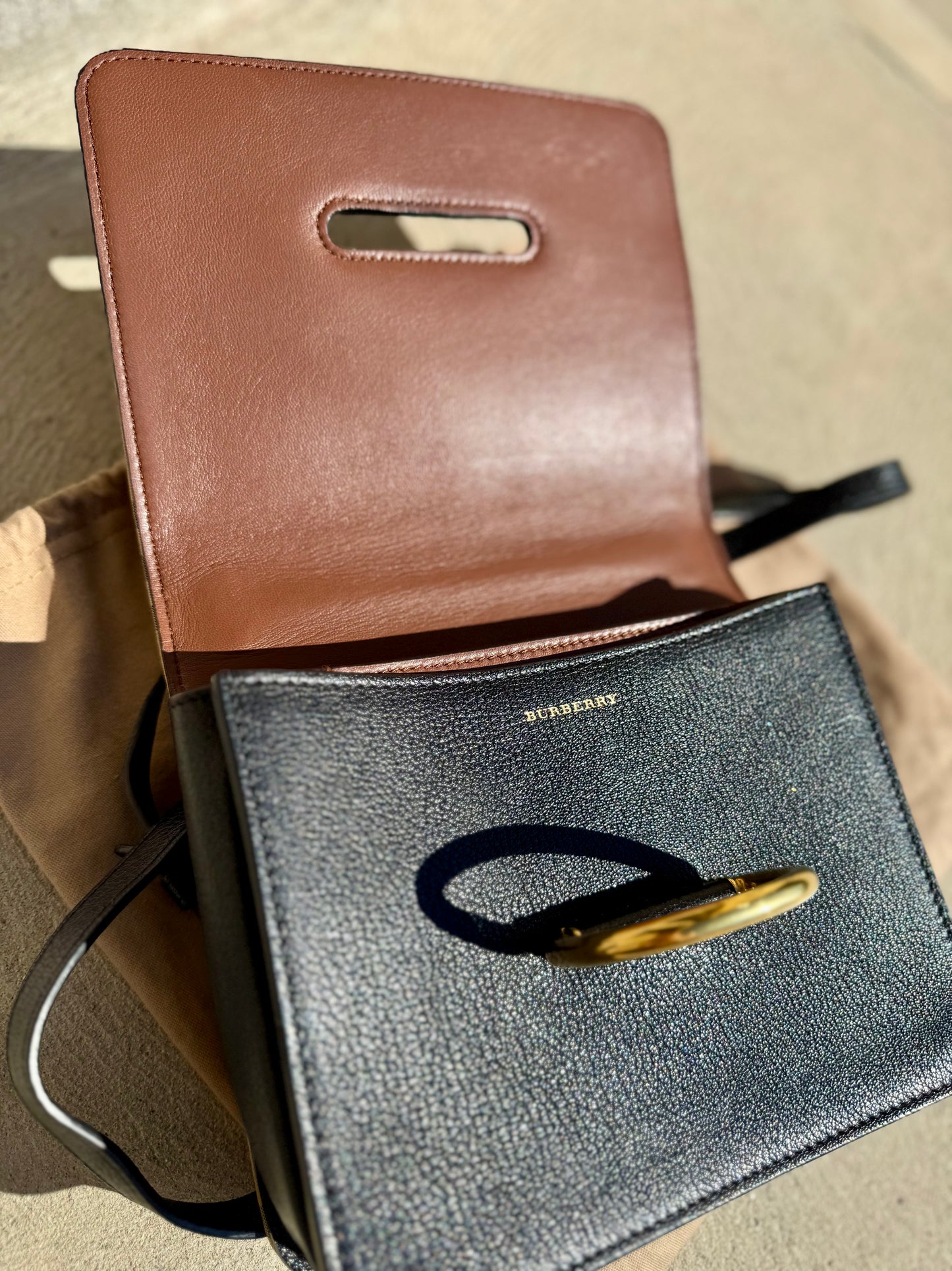 Burberry Vintage Check Canvas & Goat leather Small D-ring Crossbody