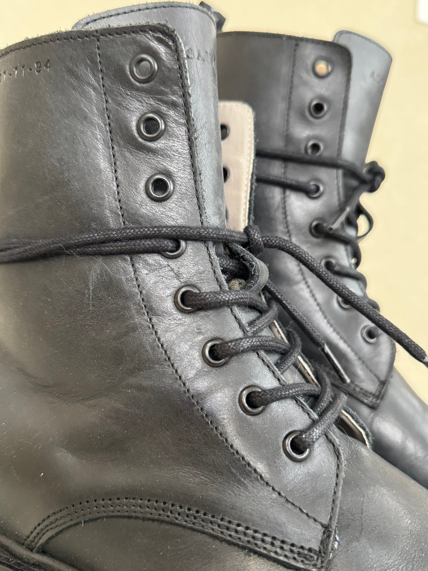 AllSaints Unisex Tobias Leather Combat Boots - sz 40 (W9.5/M7) (NWOT)