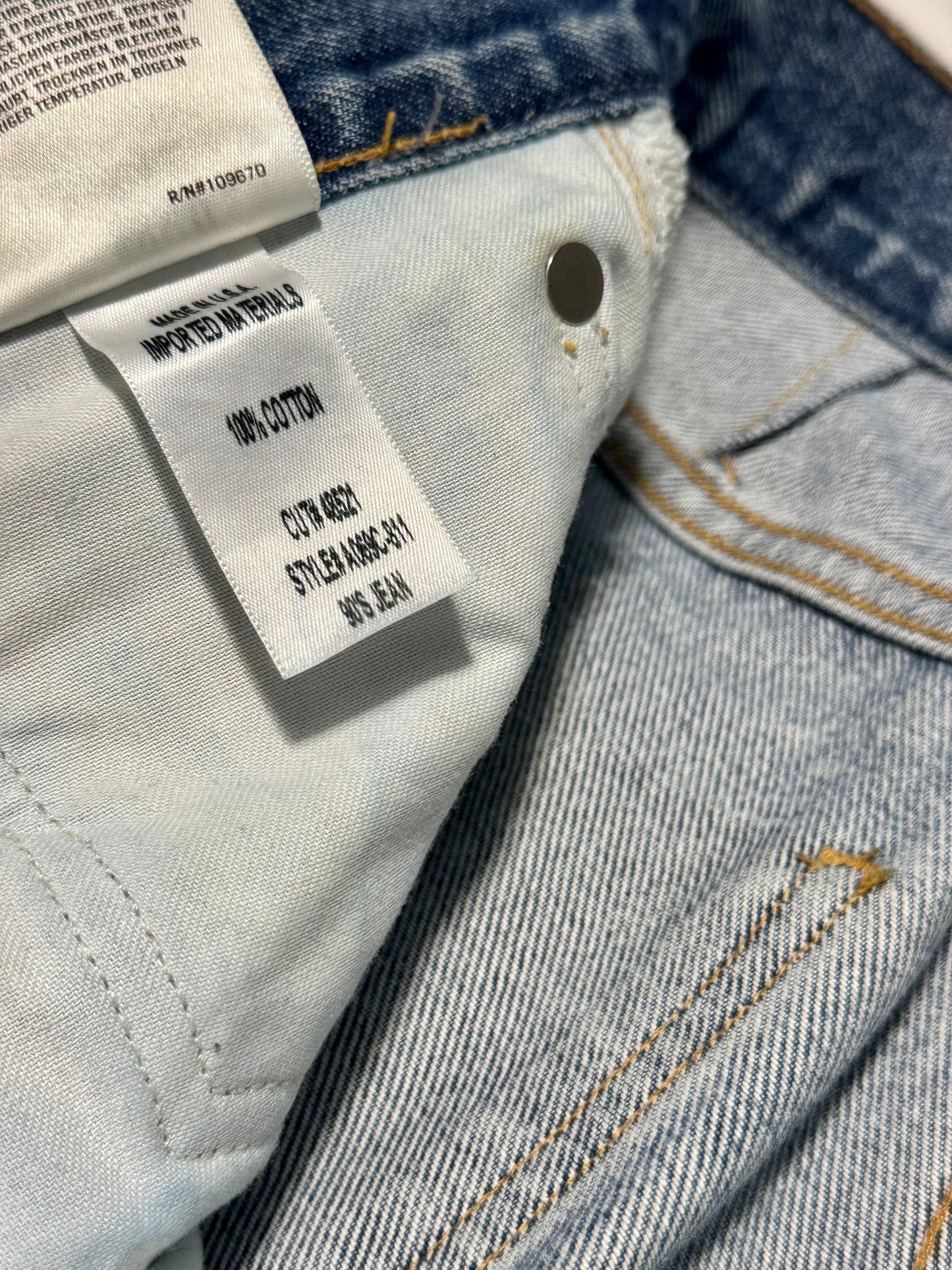AGOLDE 90’s distressed mid-rise straight leg jean - sz 28