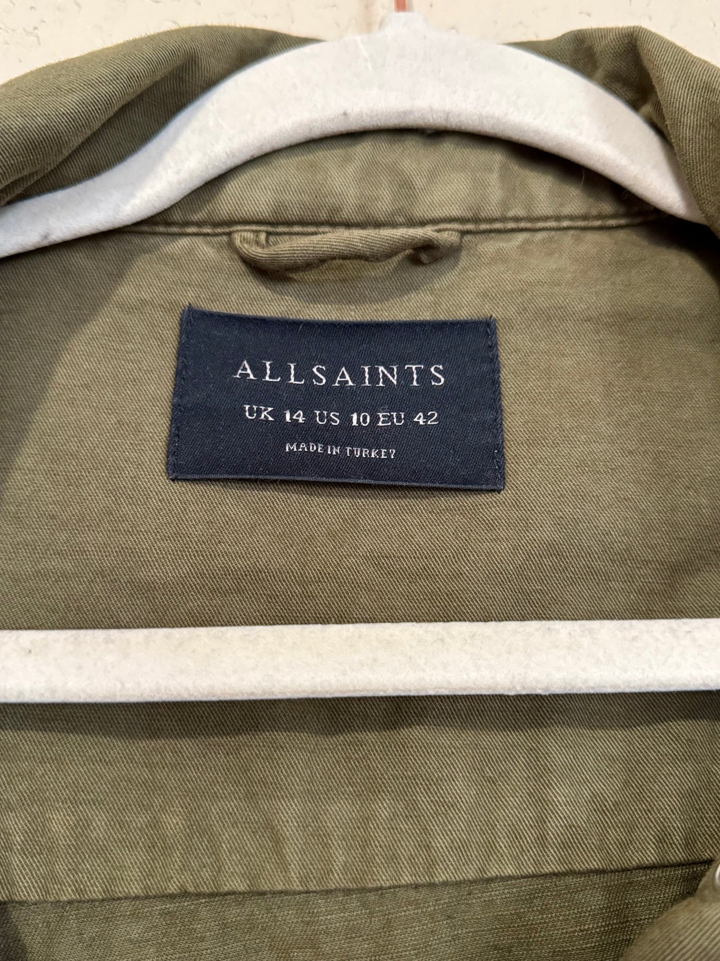 AllSaints Cadie Linen Blend Military Jacket - sz 10
